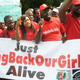 Members of civil-society groups shout slogans to protest the abduction of Chibok, Nigeria, schoolgirls during a rally pressing for the girls’ release in Abuja May 6, 2014, ahead of World Economic Forum.
PIUS UTOMI EKPEI/AFP/Getty Images